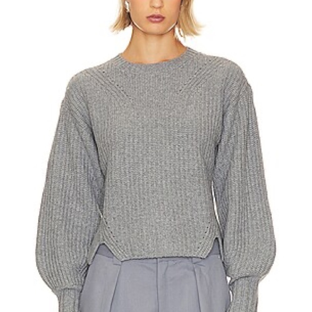 PAIGE Women's Heather Gray Crew Neck Sweater